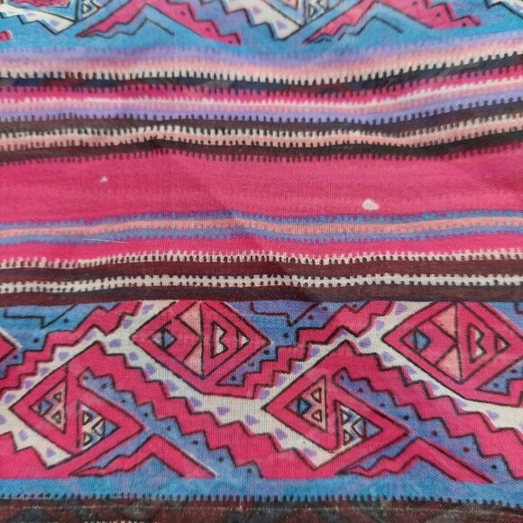 Liz Sinclair Oblong Scarf Multicolor Pink Western Made In India Rayon 10x62 - Picture 6 of 8
